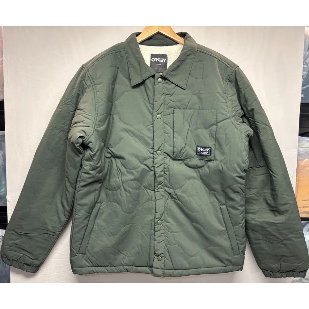 Oakley Quilted Sherpa Jacket Mens New Dark Brush Regular Fit Long Sleeve 2XL NWT